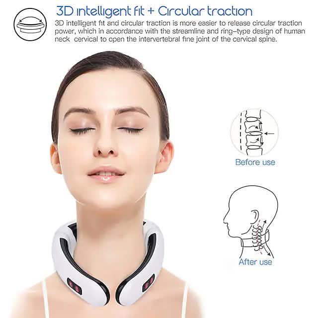 Electric Neck Massager and Pulse Back 6 Modes Power Control Wellness - DailySale