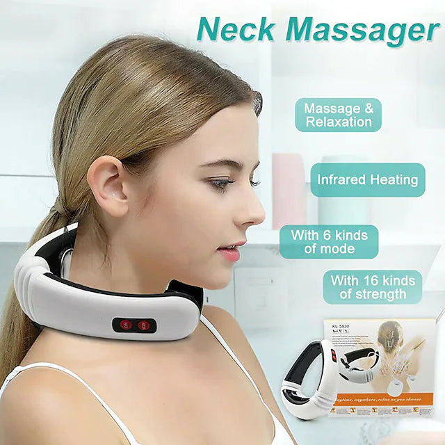 Electric Neck Massager and Pulse Back 6 Modes Power Control Wellness - DailySale
