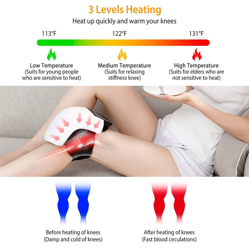 Electric Rechargeable Knee Massager Infrared Heat Pain Relief Therapy Wellness - DailySale