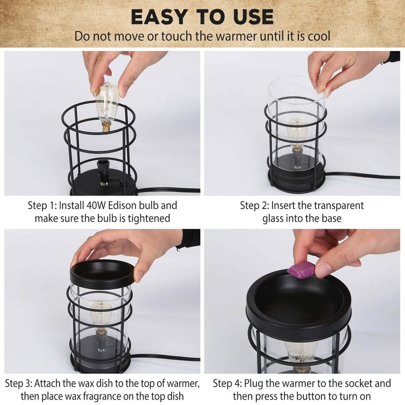 Electric Wax Melt Warmer Vintage Light Bulb Wellness - DailySale