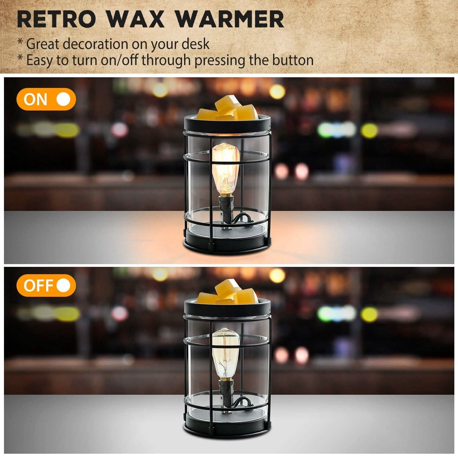 Electric Wax Melt Warmer Vintage Light Bulb Wellness - DailySale