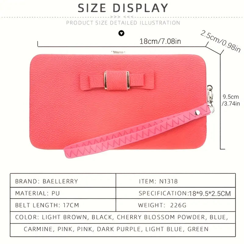 Elegant Bow Decor Phone Wallet Women's Shoes & Accessories - DailySale