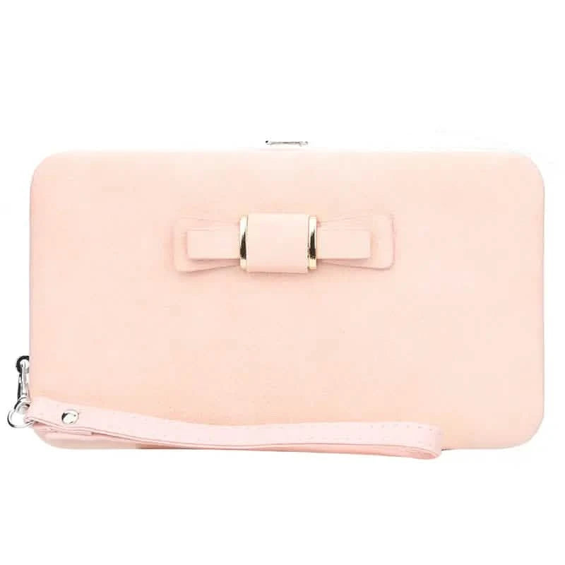 Elegant Bow Decor Phone Wallet Women's Shoes & Accessories Pink - DailySale