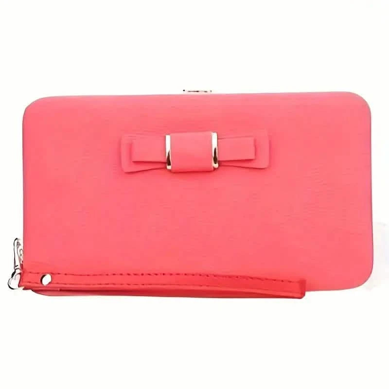 Elegant Bow Decor Phone Wallet Women's Shoes & Accessories Red - DailySale