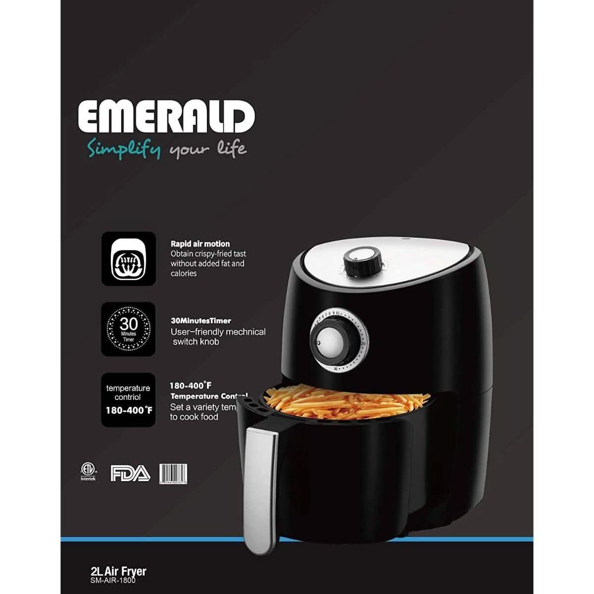 Emerald Compact 2 Liters Mini Air Fryer Kitchen Essentials - DailySale