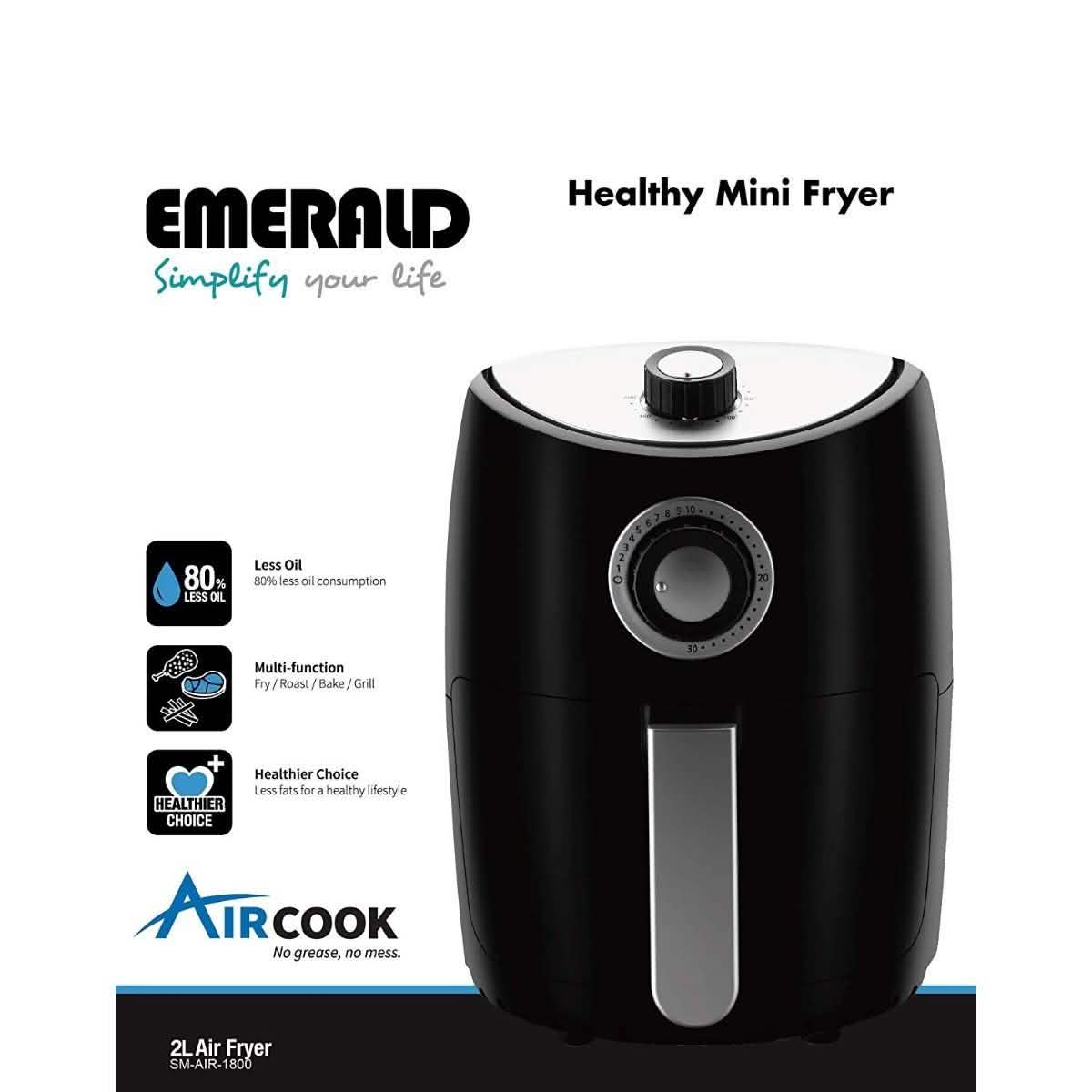 Emerald Compact 2 Liters Mini Air Fryer Kitchen Essentials - DailySale