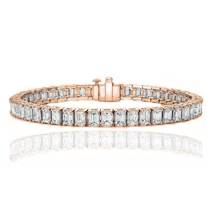 Emerald Cut Tennis Bracelet Made with Swarovski Elements Jewelry Rose Gold - DailySale