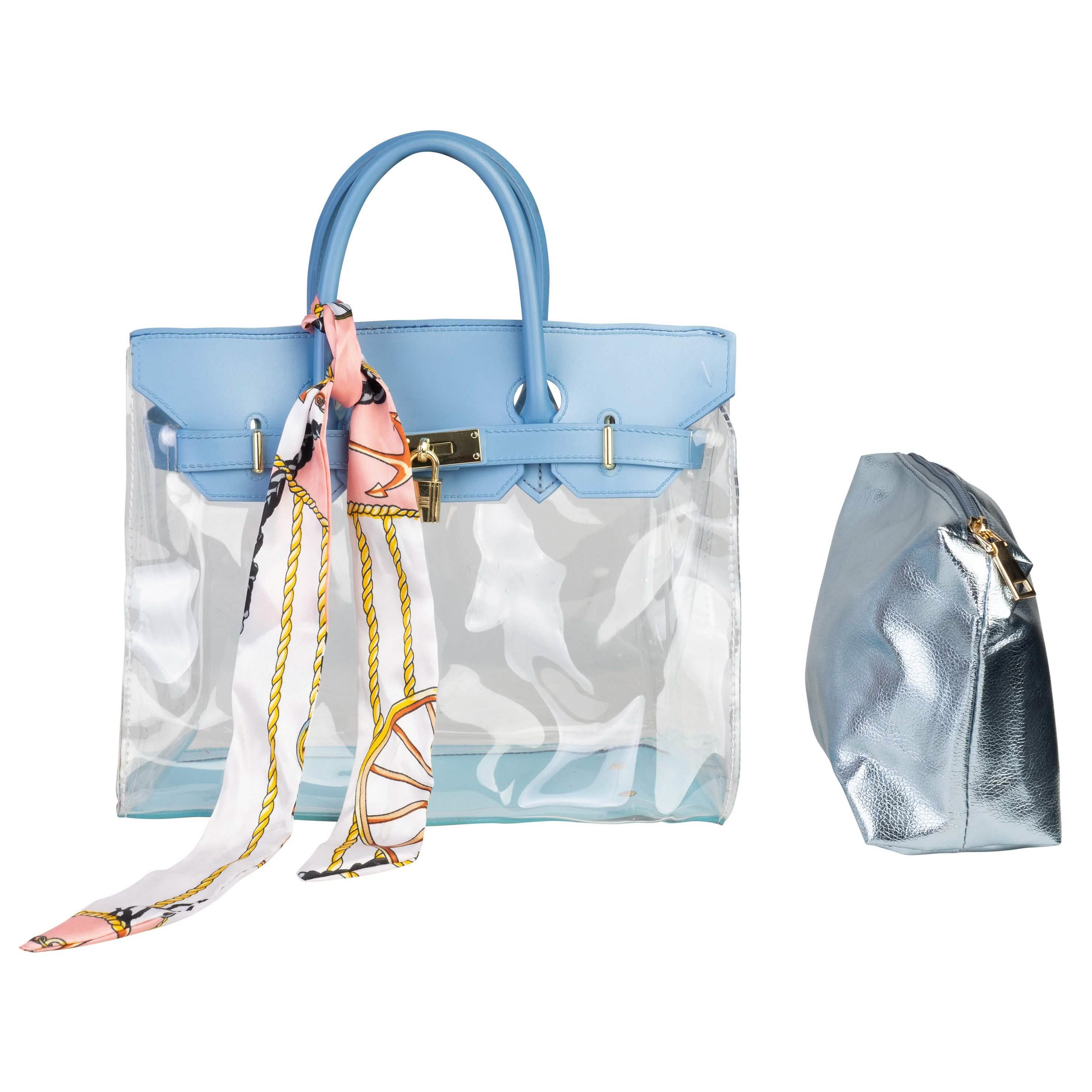 Emma Fashion Tote with Scarf Bags & Travel Turquoise - DailySale