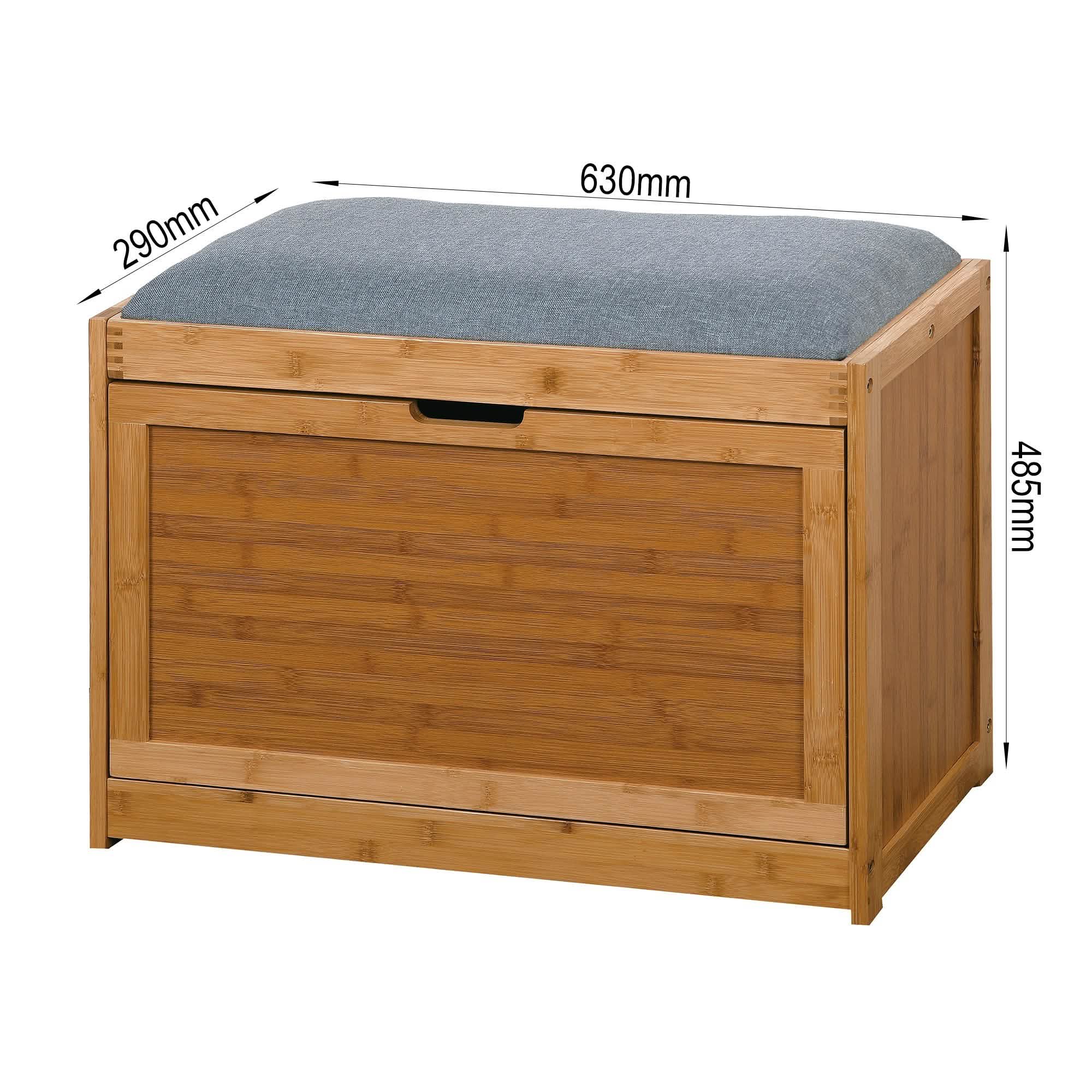 Entryway Bamboo Bench Living Room Storage Shoe Rack with Foldable Shelf Furniture & Decor - DailySale