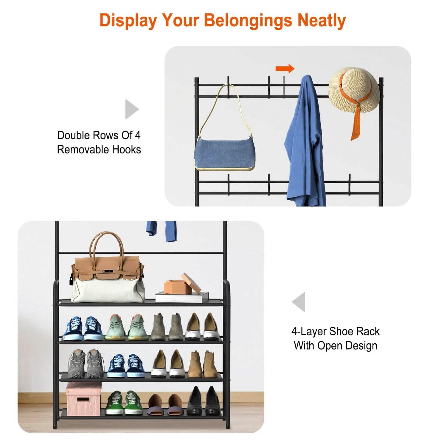 Entryway Coat Hat Rack Shoe Storage Shelf Closet & Storage - DailySale