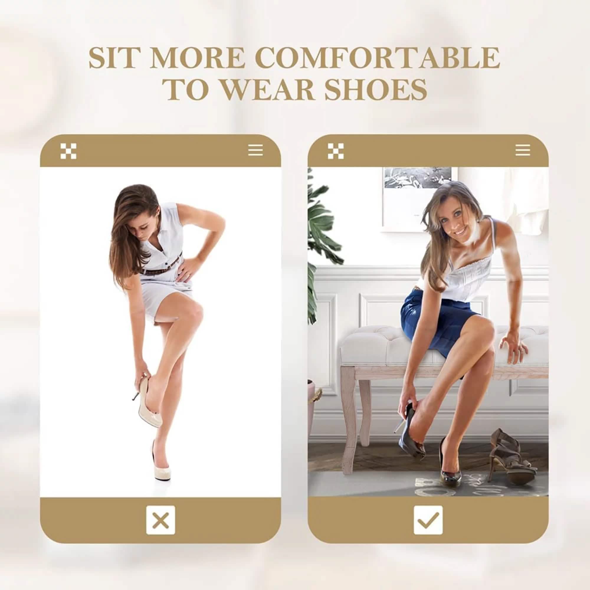 Entryway Wooden Bench, Upholstered Fabric Footstool Furniture & Decor - DailySale