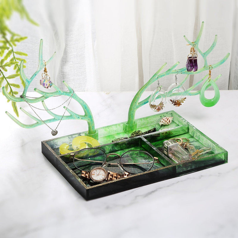 Epoxy Resin Silicone Molds Antlers Tree Branch Tray Jewelry Displayed Organizer Closet & Storage - DailySale