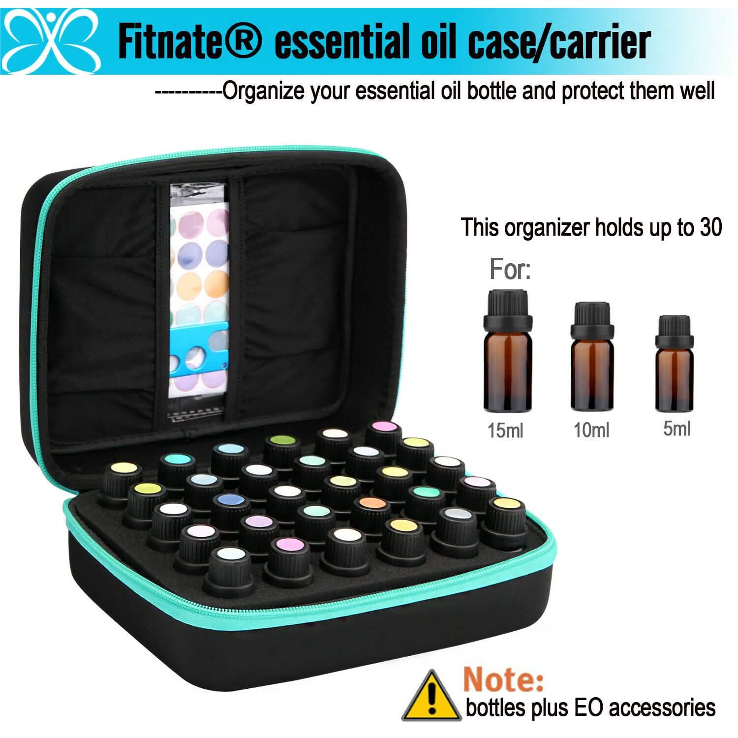 Essential Oils Storage for 30 Bottles Carrying Case+Oil Bottle Opener Cap Labels Everything Else - DailySale