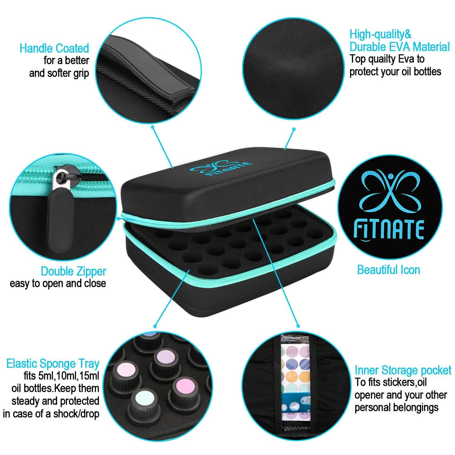 Essential Oils Storage for 30 Bottles Carrying Case+Oil Bottle Opener Cap Labels Everything Else - DailySale