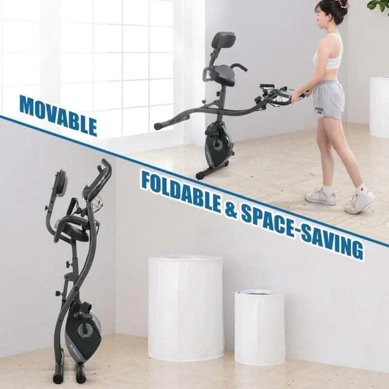 Exercise Stationary Folding Bike Fitness - DailySale