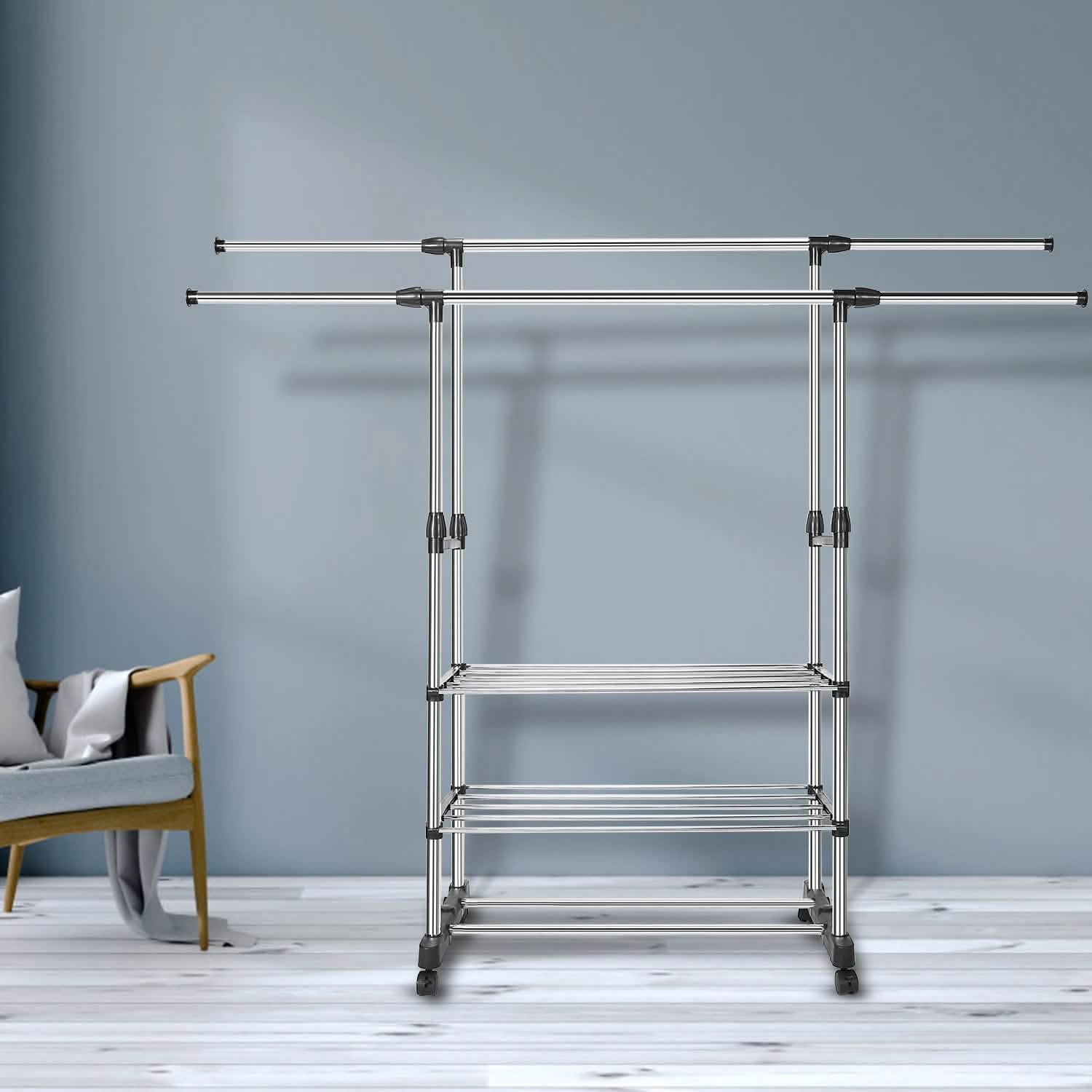 Extendable Garment Hanging Rack Closet & Storage - DailySale