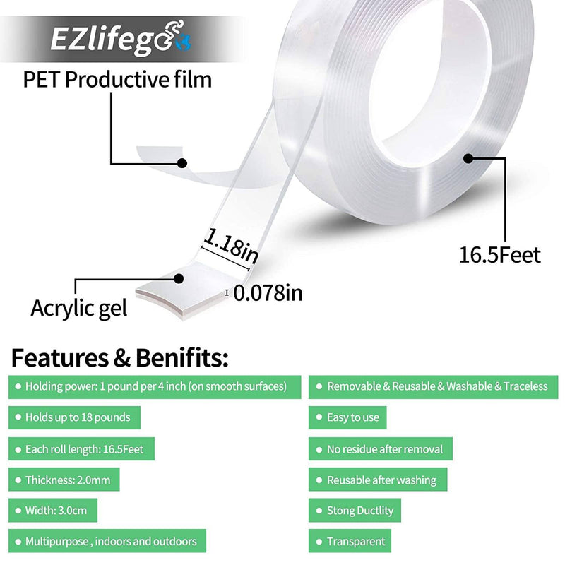 EZlifego Double Sided Tape Heavy Duty Everything Else - DailySale