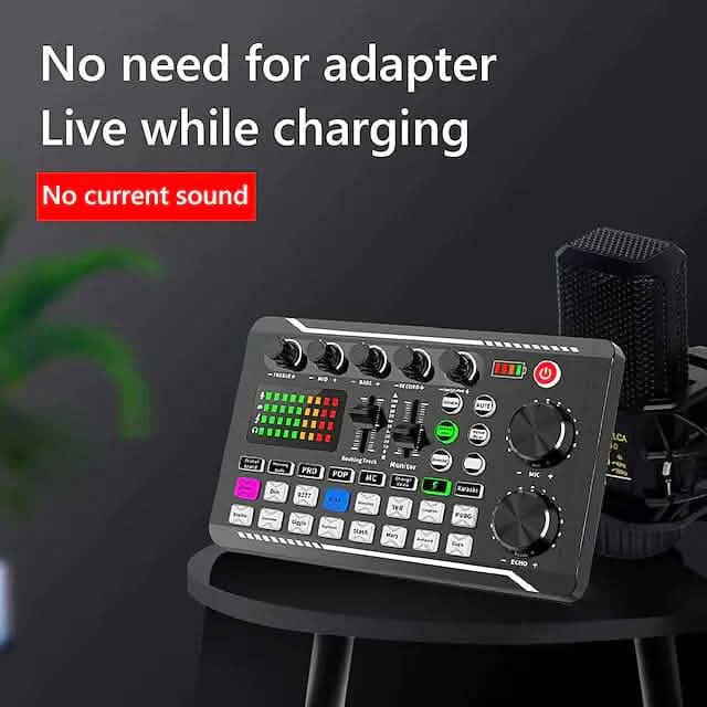 F998 Live Sound Card Audio Mixer Podcast Audio Interface with DJ Mixer Effects Audio Accessories - DailySale