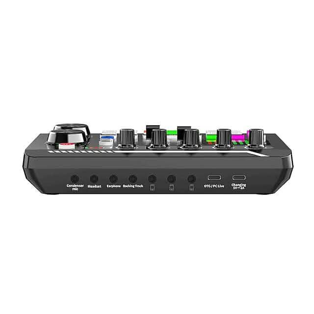 F998 Live Sound Card Audio Mixer Podcast Audio Interface with DJ Mixer Effects Audio Accessories - DailySale