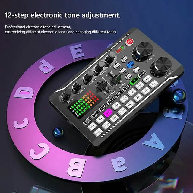 F998 Live Sound Card Audio Mixer Podcast Audio Interface with DJ Mixer Effects Audio Accessories - DailySale