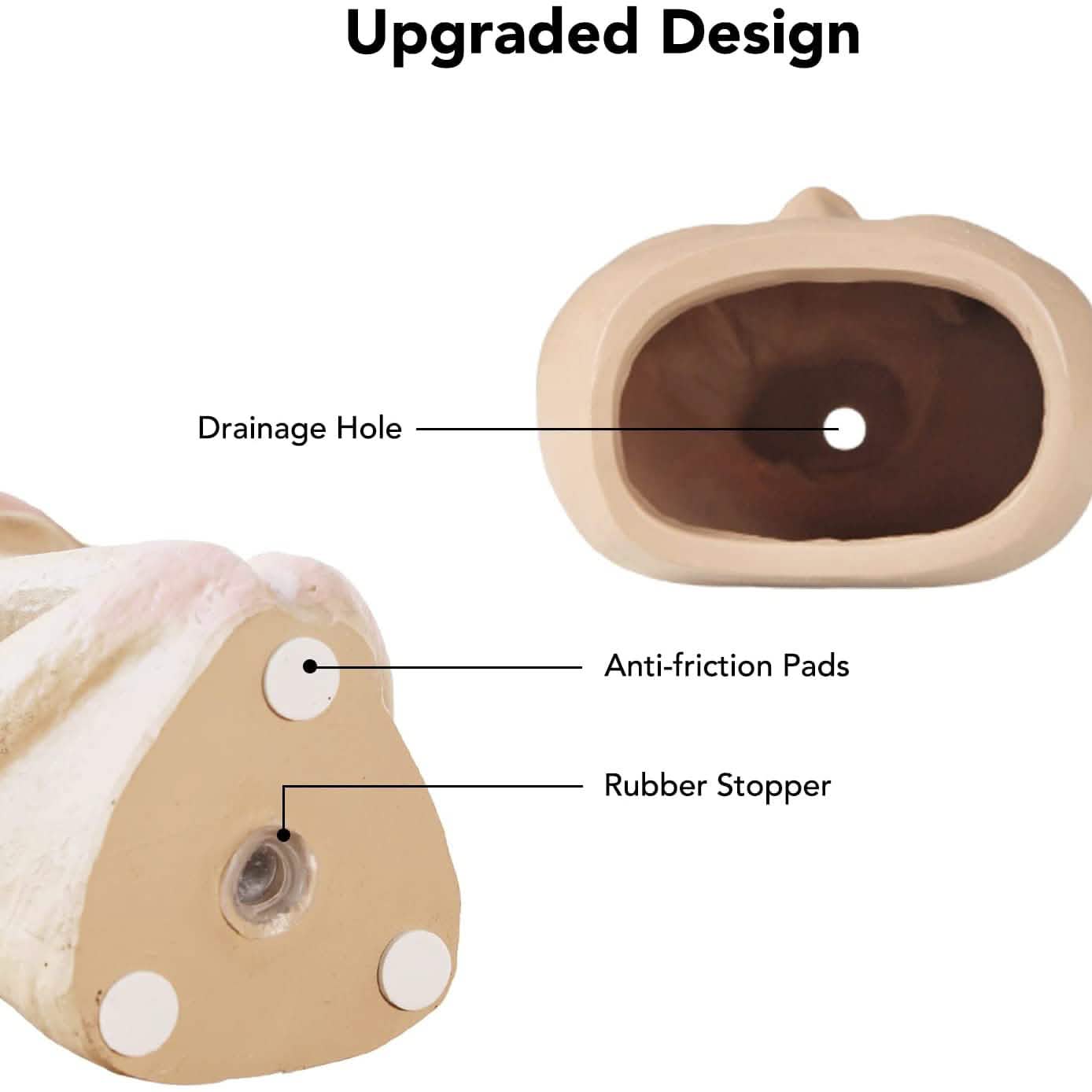 Face Flower Pot Head Planter Pot Succulent Planter Cute Closed Eyes Garden & Patio - DailySale