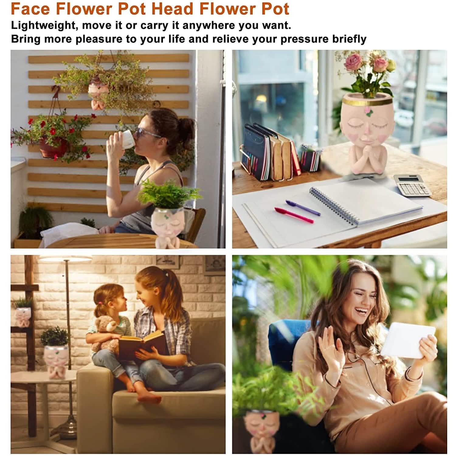 Face Planters Pots Unique Head Planter Furniture & Decor - DailySale