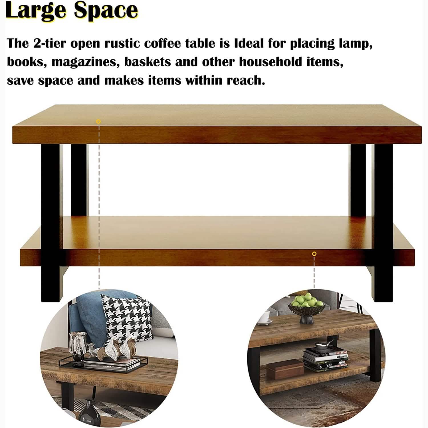 Farmhouse Living Room Coffee Table Furniture & Decor - DailySale