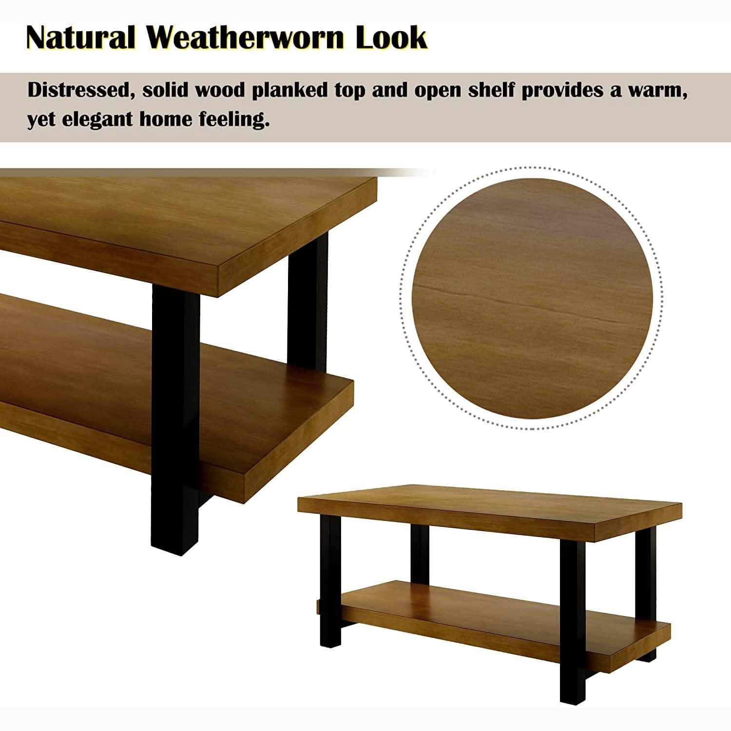 Farmhouse Living Room Coffee Table Furniture & Decor - DailySale