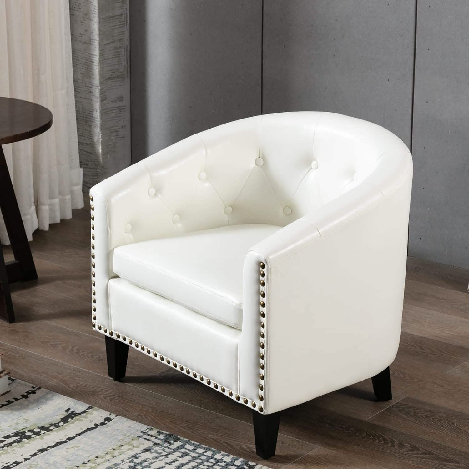 Faux Leather Club Chair Bucket Chair Upholstered Tub Chair Furniture & Decor - DailySale