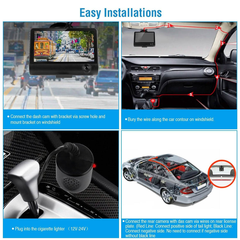 FHD 1080P Touchscreen Car DVR Dash Camera Automotive - DailySale