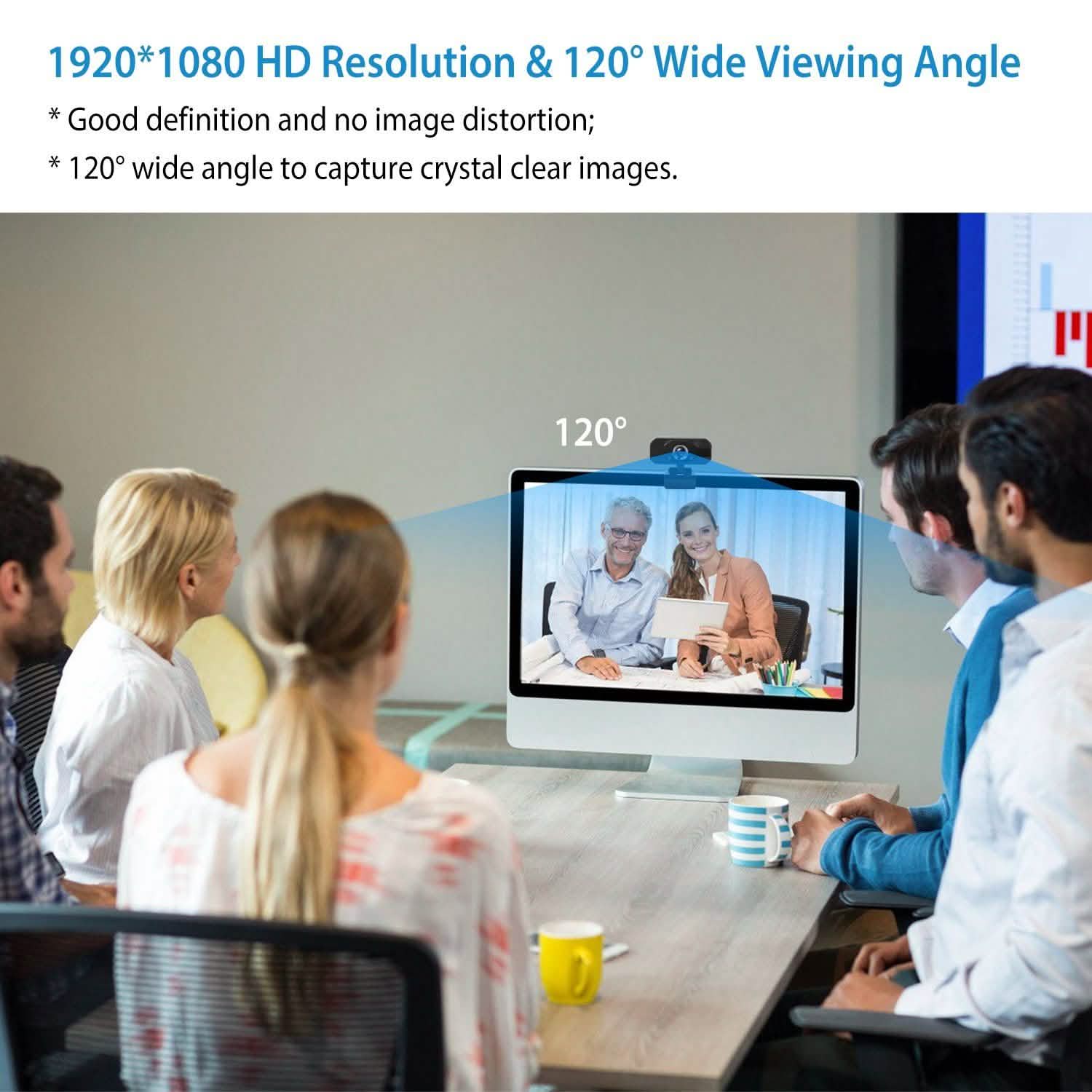 FHD 1080P USB Webcam with 360° Rotatable Clip Computer Accessories - DailySale