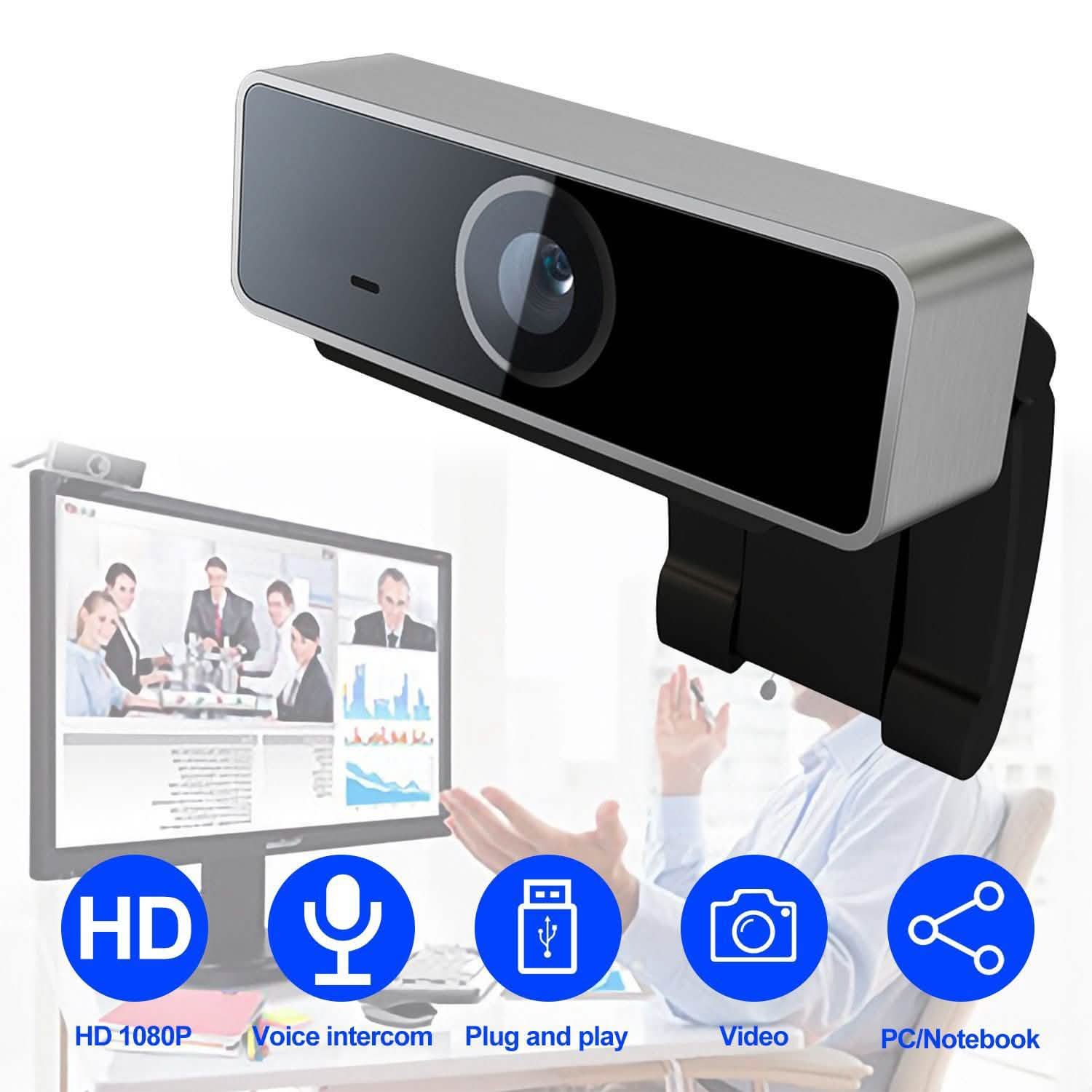 FHD 1080P Webcam USB Auto Focus with Microphone Computer Accessories - DailySale