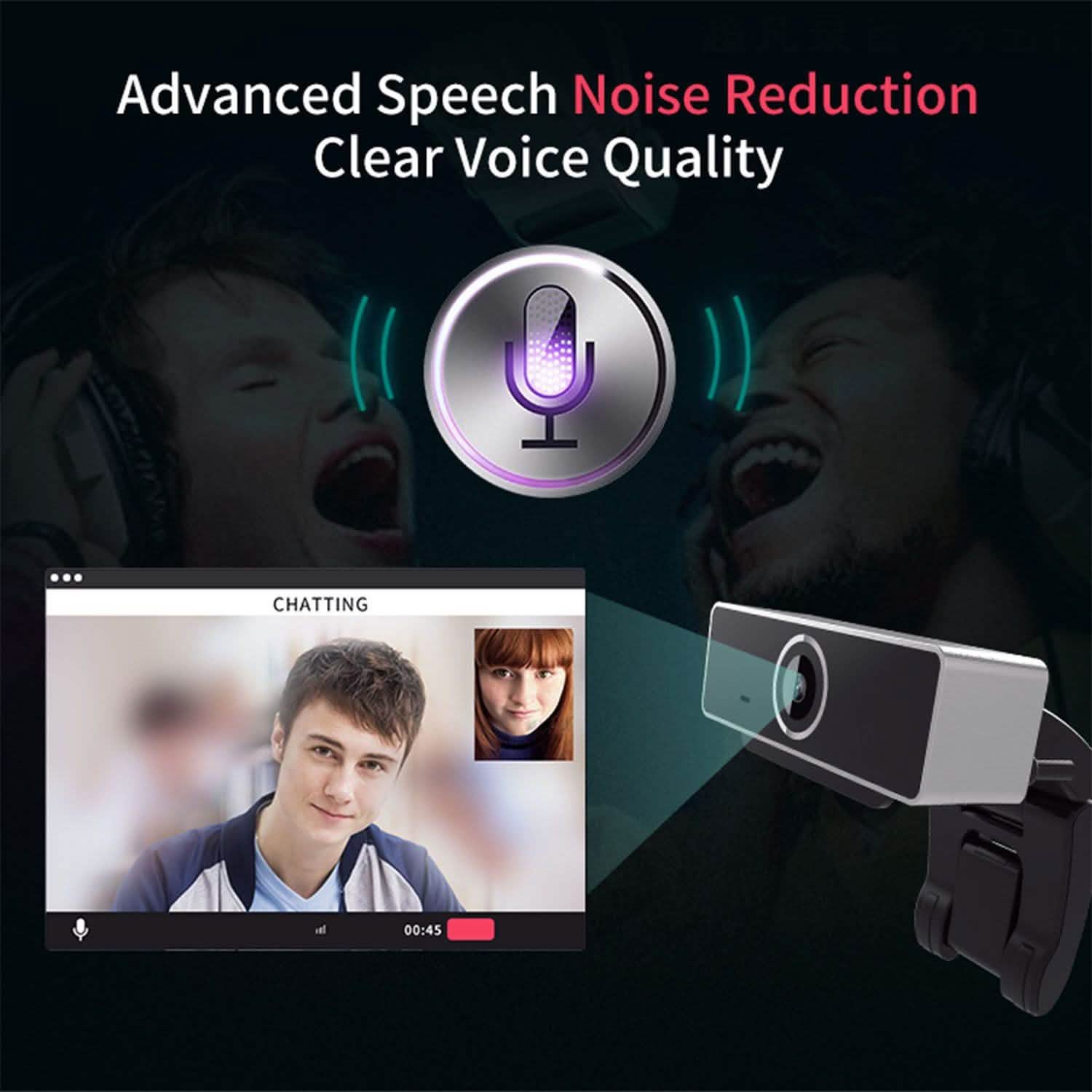 FHD 1080P Webcam USB Auto Focus with Microphone Computer Accessories - DailySale