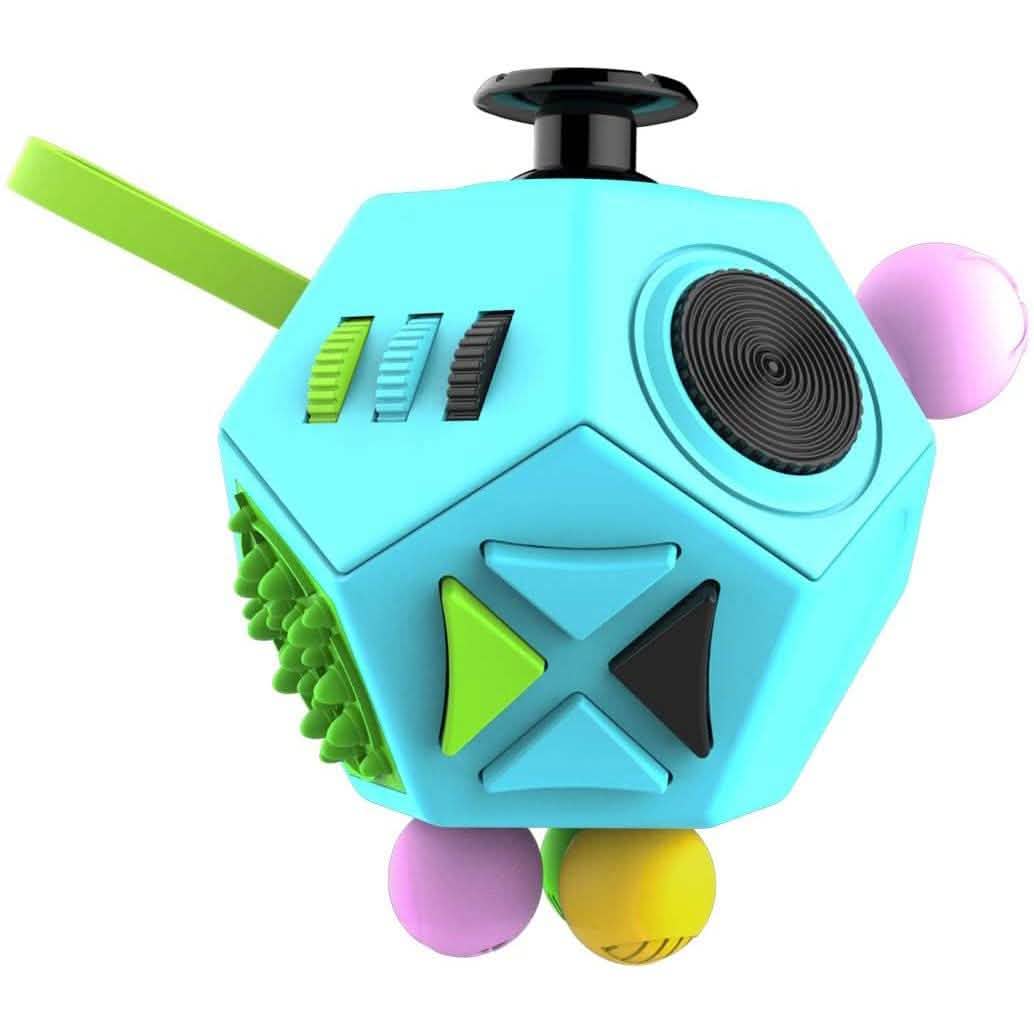 Fidget Dodecagon –12-Side Fidget Cube Relieves Stress and Anxiety Anti Depression Cube Toys & Games Sky Blue - DailySale