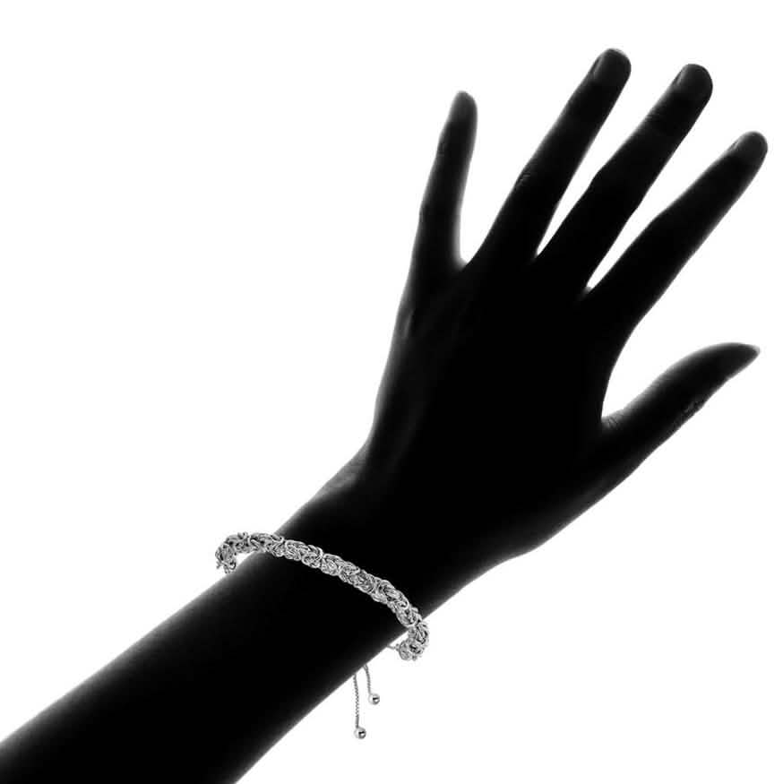 Fine Silver Plated Classic Byzantine Adjustable Bracelet By Paolo Fortelini Bracelets - DailySale