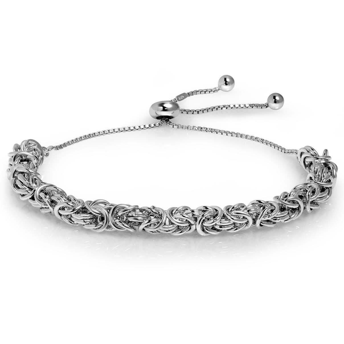 Fine Silver Plated Classic Byzantine Adjustable Bracelet By Paolo Fortelini Bracelets - DailySale