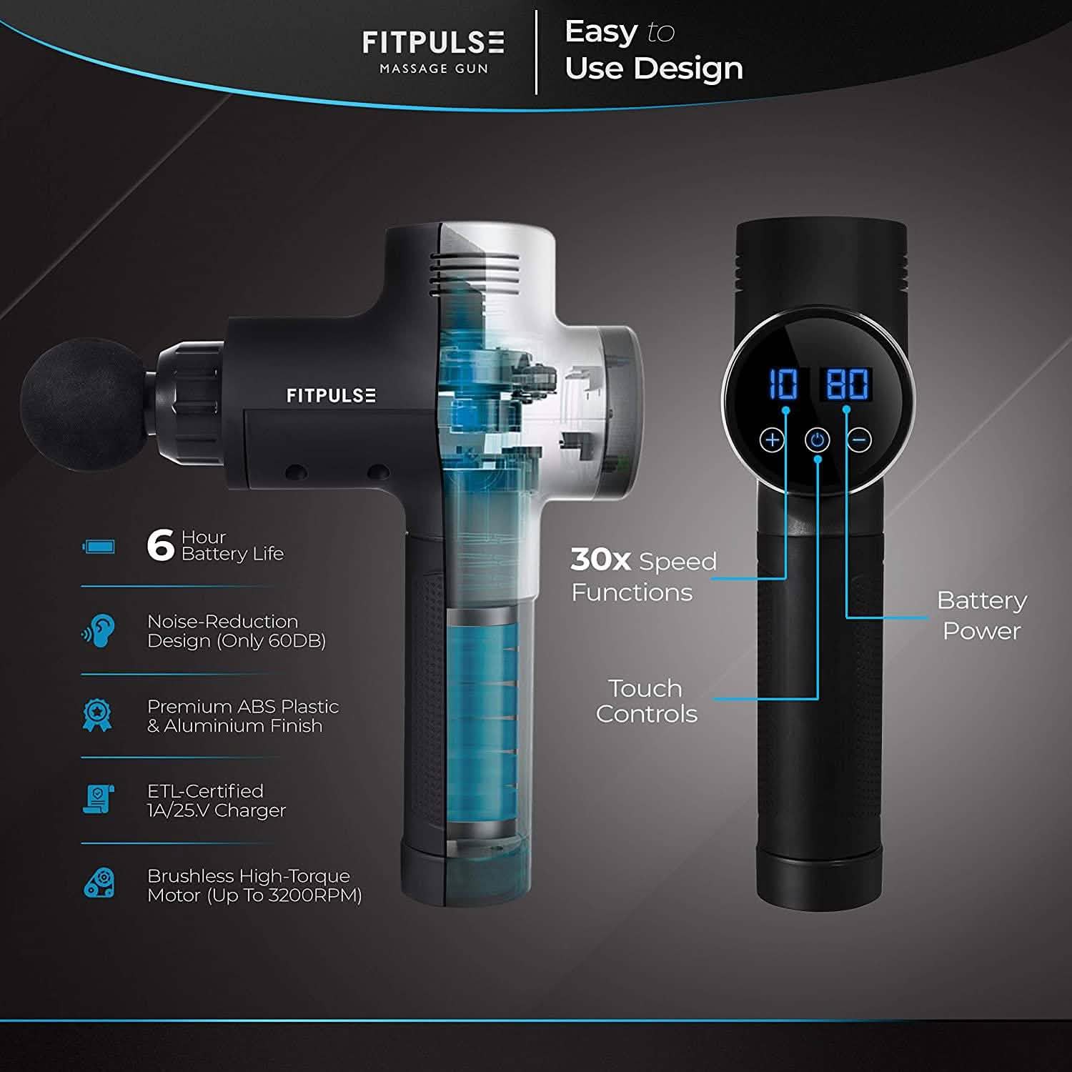 Fitpulse Muscle Massage Gun Wellness & Fitness - DailySale