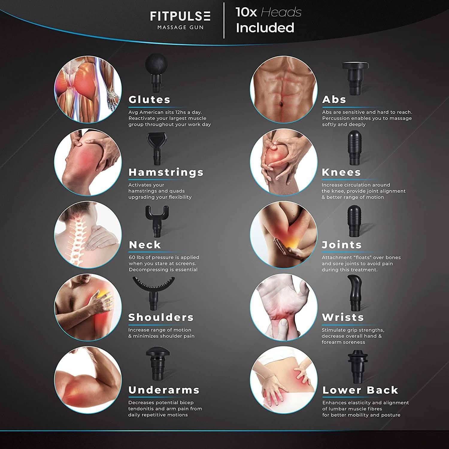 Fitpulse Muscle Massage Gun Wellness & Fitness - DailySale