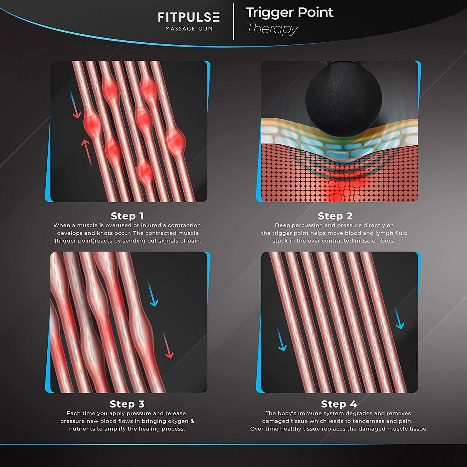 Fitpulse Muscle Massage Gun Wellness & Fitness - DailySale