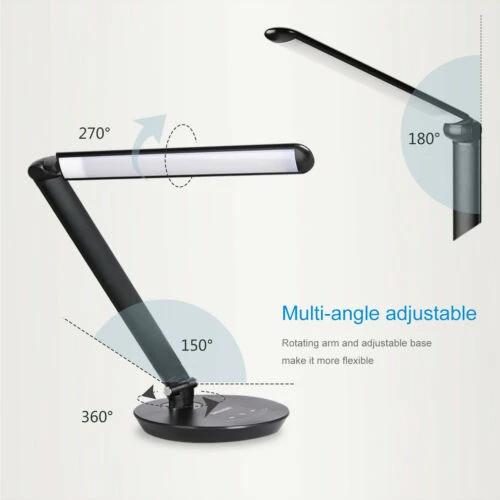 Foldable AC LED Desk Table Lamp Adjustable Touch Reading USB Rechargeable Port Lighting & Decor - DailySale