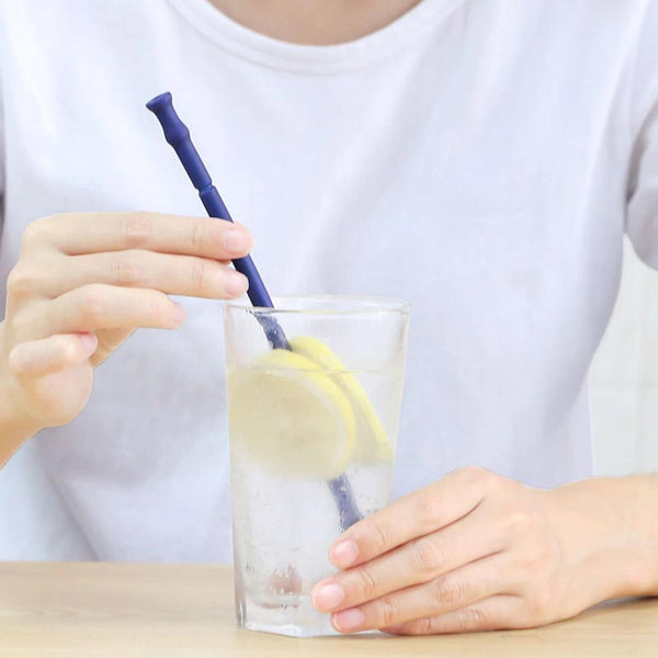 Foldable and Reusable Silicone Drinking Straw with Case Kitchen Essentials - DailySale