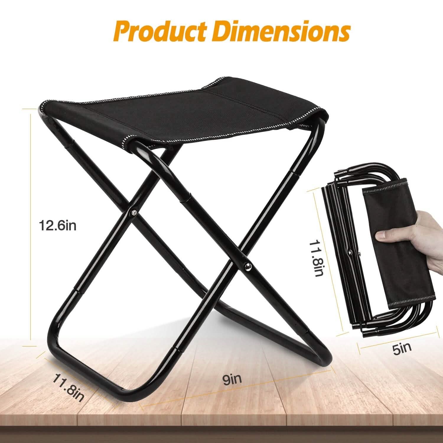 Foldable Camping Stool Portable Travel Chair Sports & Outdoors - DailySale