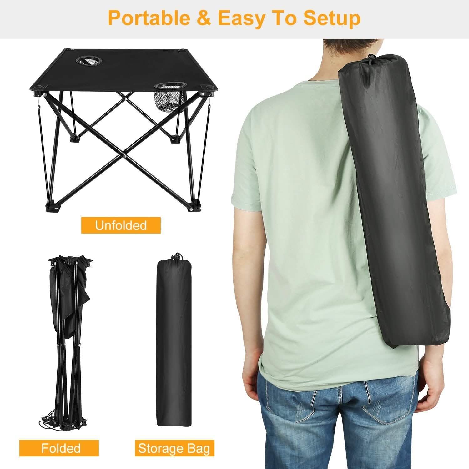 Foldable Camping Table Portable Travel Desk Sports & Outdoors - DailySale