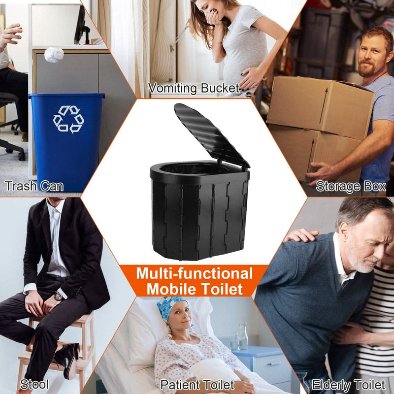 Foldable Emergency Toilet Portable Porta Potty Sports & Outdoors - DailySale