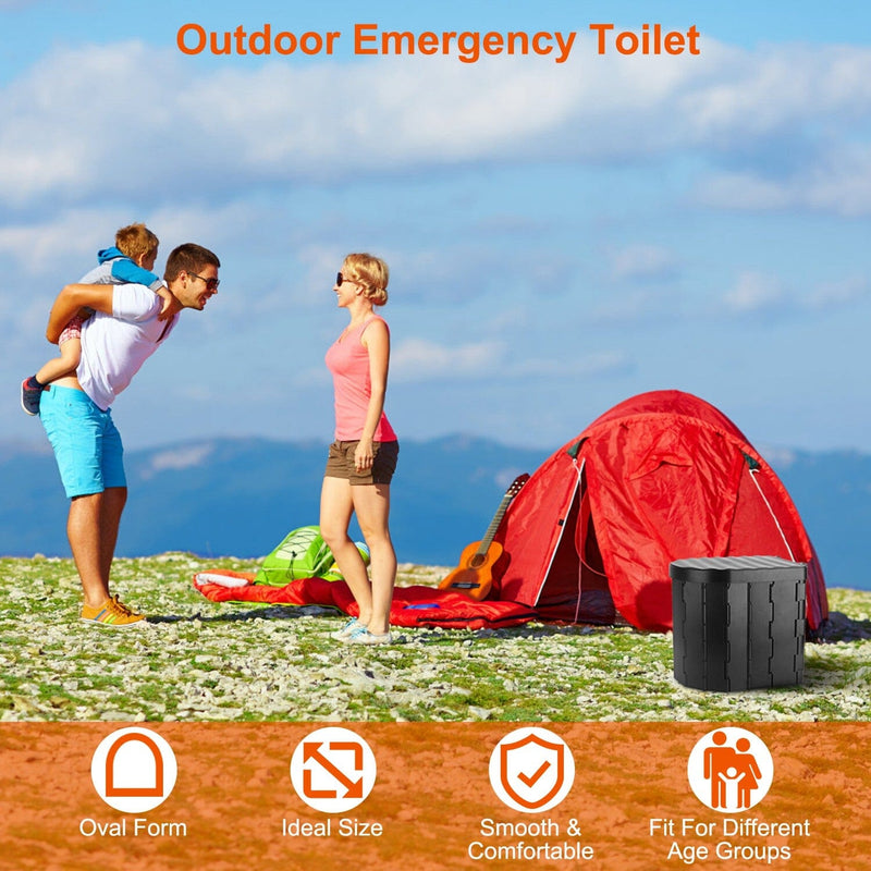 Foldable Emergency Toilet Portable Porta Potty Sports & Outdoors - DailySale