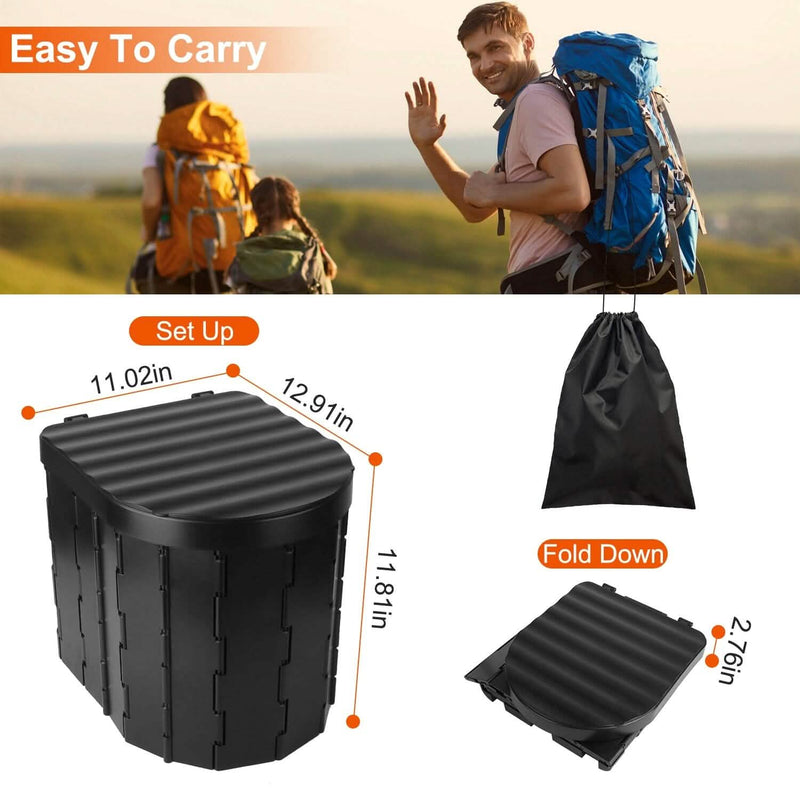 Foldable Emergency Toilet Portable Porta Potty Sports & Outdoors - DailySale