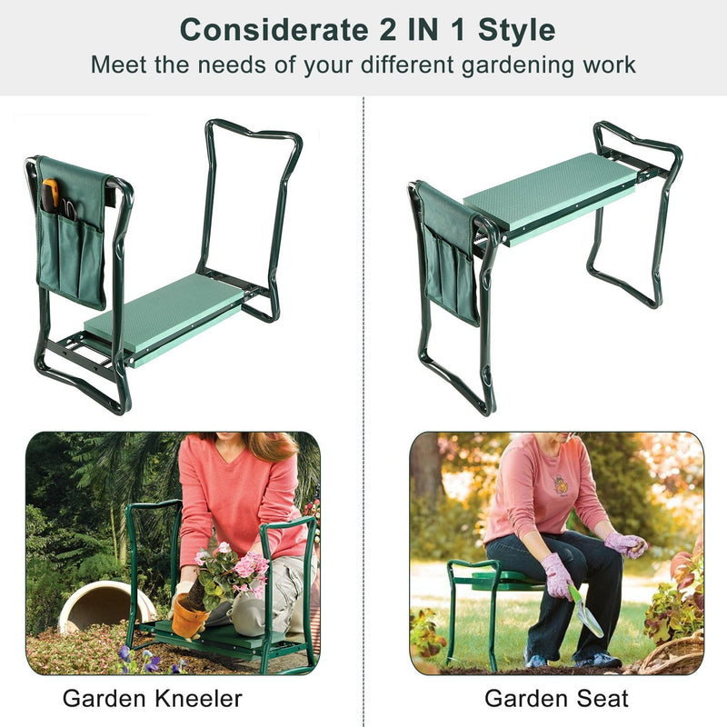 Foldable Garden Kneeler Seat with Kneeling Soft Cushion Pad Garden & Patio - DailySale