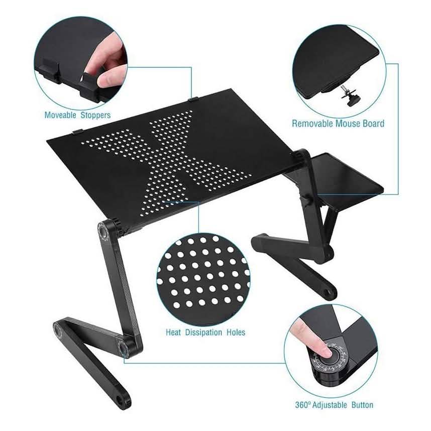 Foldable Laptop Table Bed Notebook Desk with Mouse Board Gadgets & Accessories - DailySale