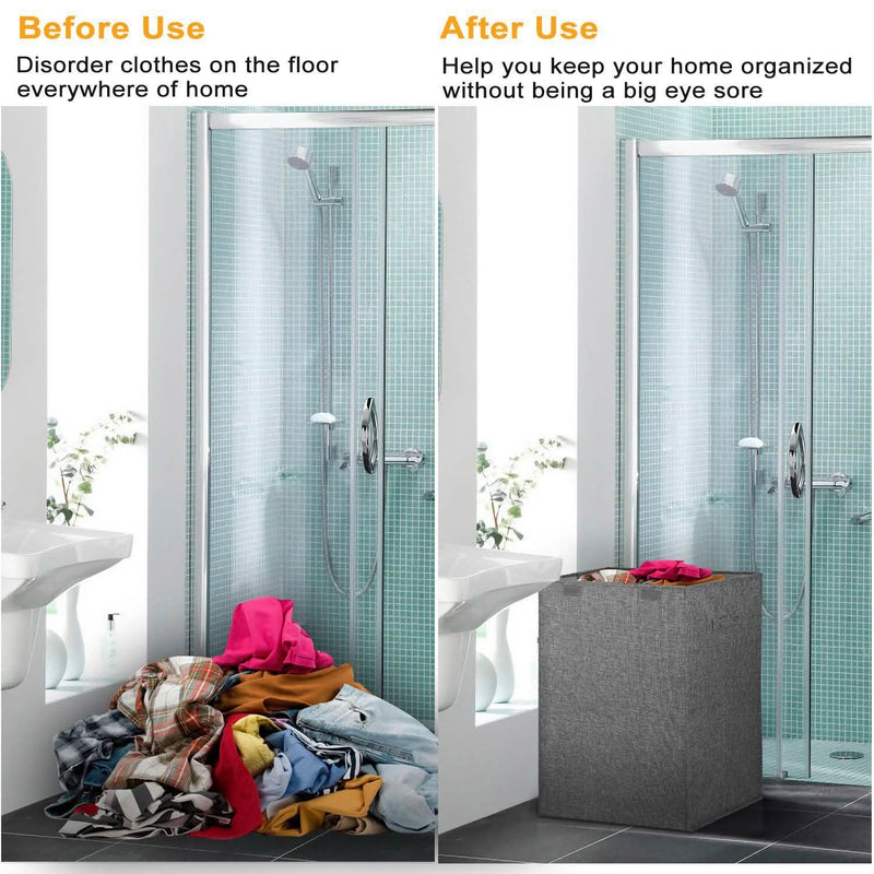 Foldable Laundry Hampers with Lid Closet & Storage - DailySale