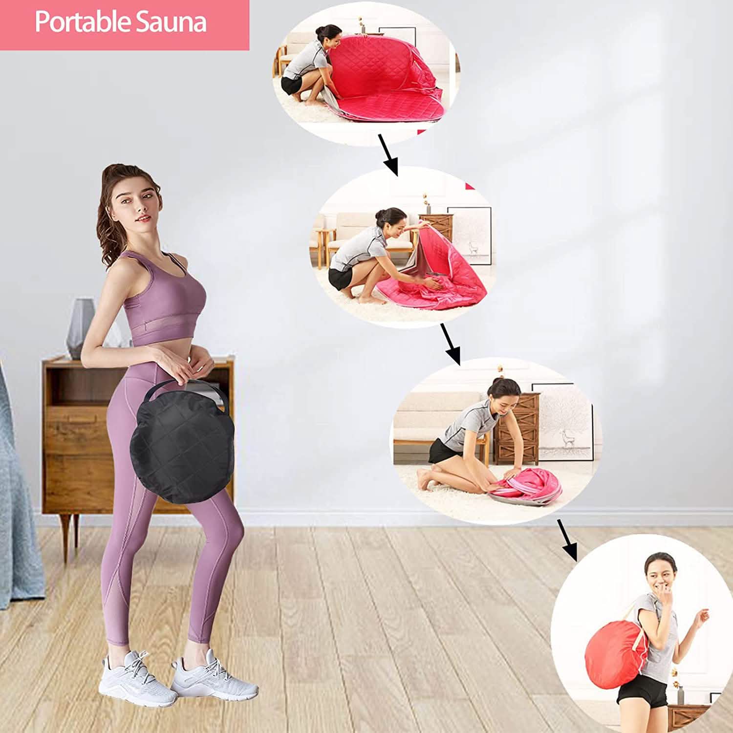 Foldable Lightweight Personal Sauna Tent for Home SPA Wellness - DailySale